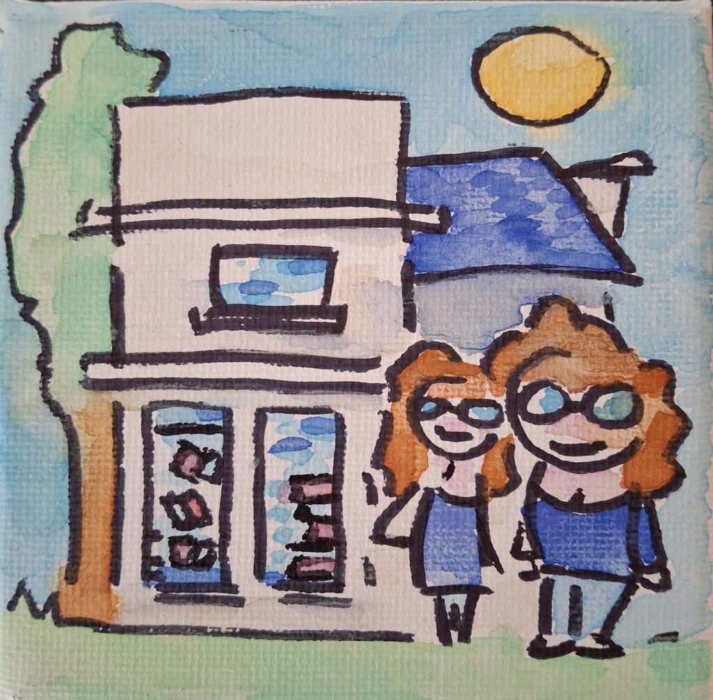 Boeken en Rust in aquarel, door Rob Taal